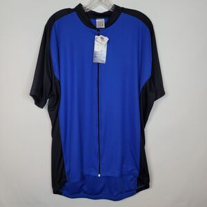 Aero Tech Designs Cycling Jersey Mens 3XL Blue/Black Full Zip Top USA Made NEW